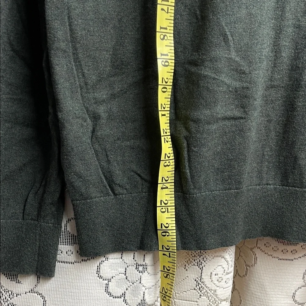 Banana Republic Men's Dark Green Zip-Up Sweater Large Pima Cotton/Cashmere Blend